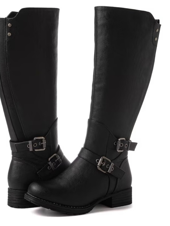 Gobal Win Shoes - GLOBALWIN Women's 21YY10 Black Knee High Fashion Boots 9 Vegan Leather